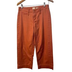 a new day Orange Red Cotton Pants Size 2 Button Zip Closure Pre-owned‎